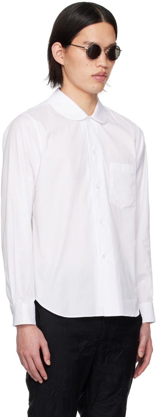 Black Comme des Garçons White Peter Pan Collar Shirt Comme des