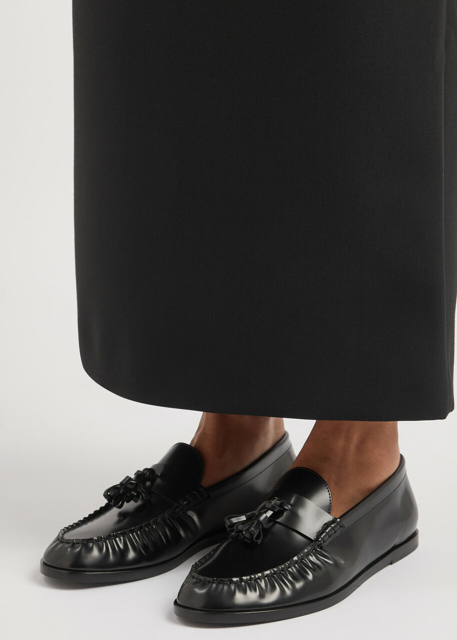 The Row Mens Leather Loafers Black The Row