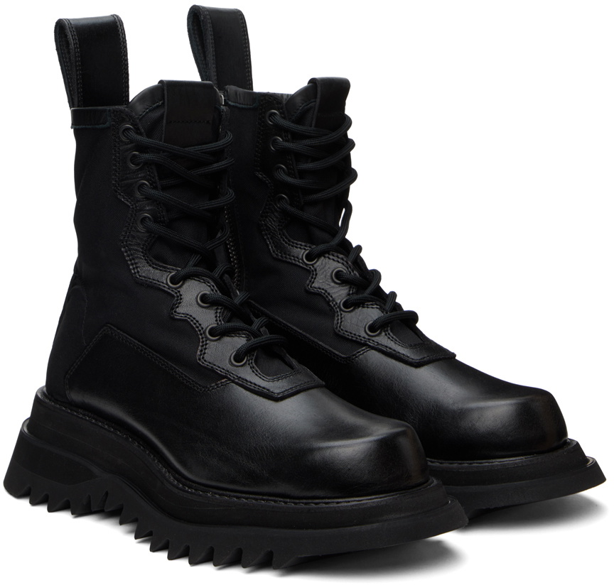 Julius Black Double-Sole Combat Boots Julius