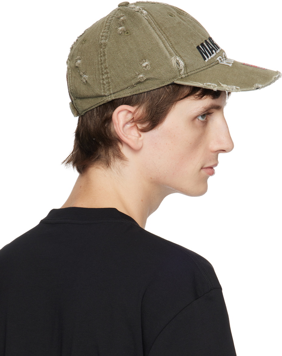 Martine Rose Green Rolled Cap Martine Rose