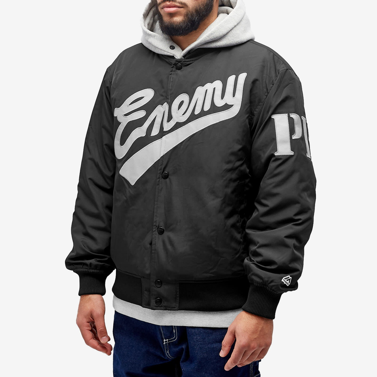 Neighborhood Men's x Public Enemy Varsity Jacket in Black Neighborhood