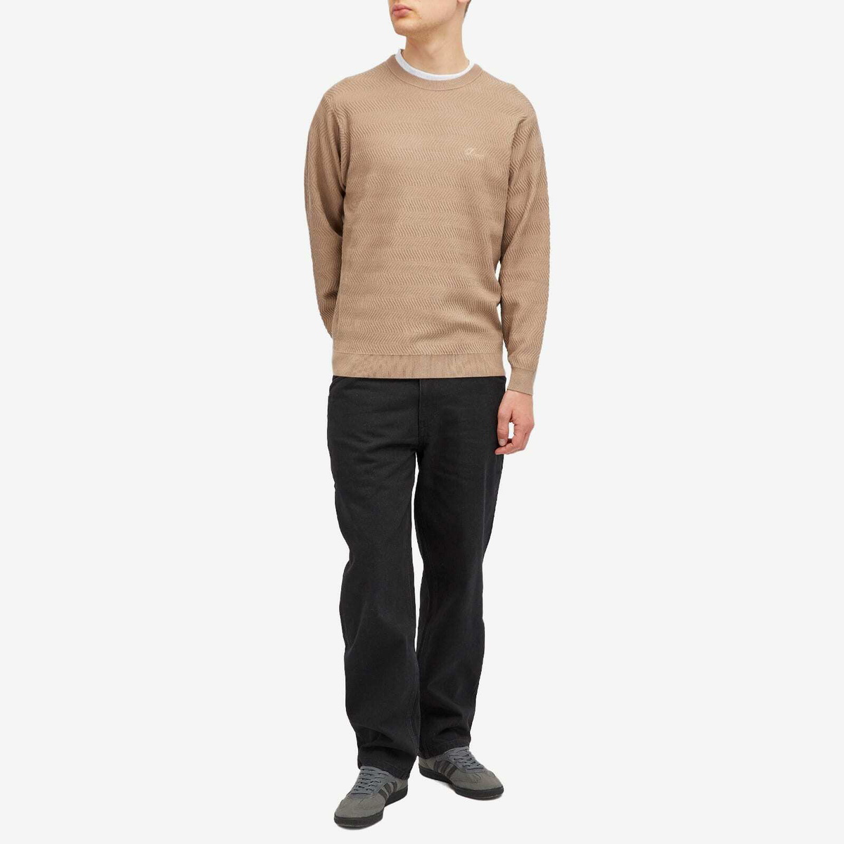 Dime Men's Wave Cable Knit Jumper in Tan Dime