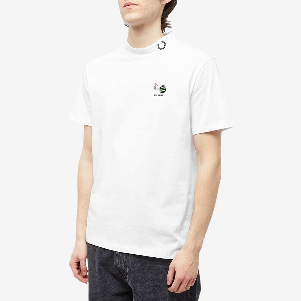Fred Perry x Raf Simons High Neck T-Shirt in White Fred Perry x