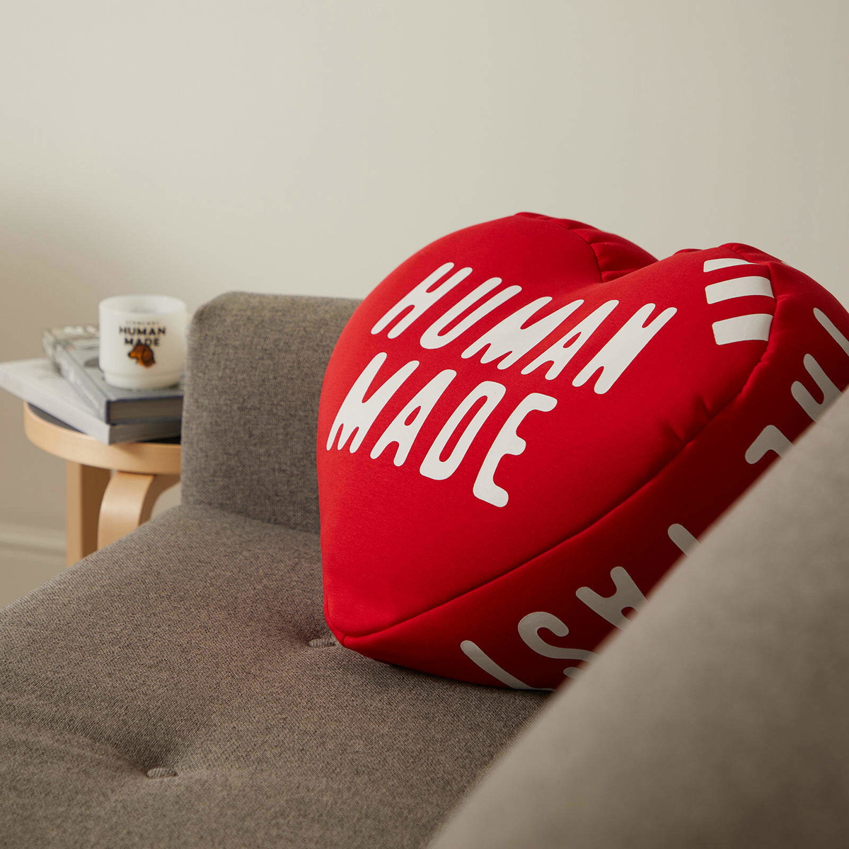 Human Made Men's Heart Beads Cushion in Red Human Made