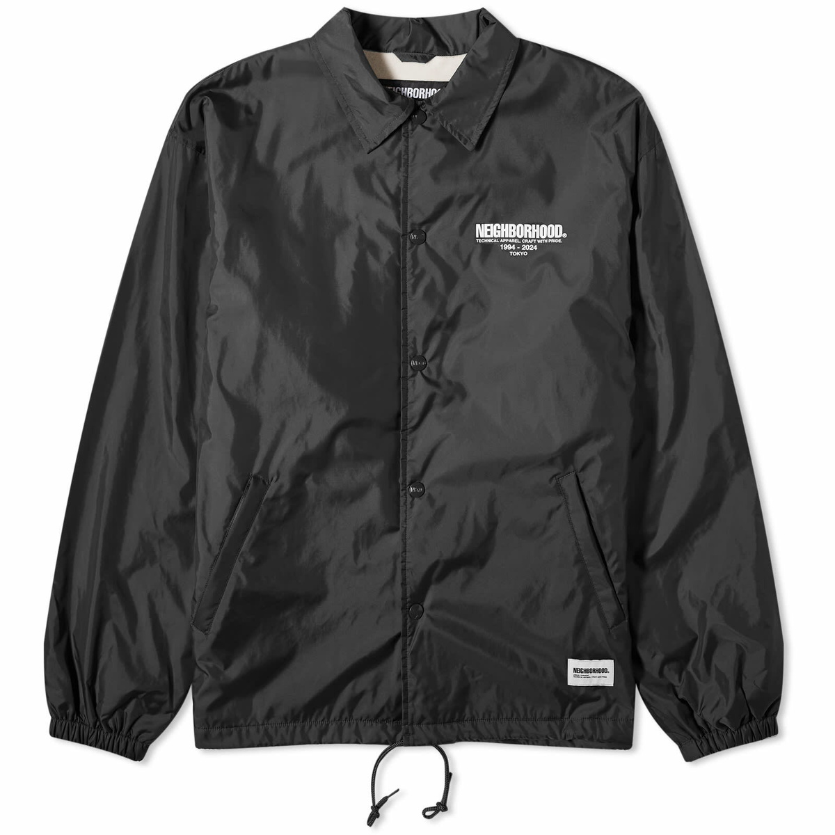 Neighborhood Men's Windbreaker Coach Jacket in Black Neighborhood