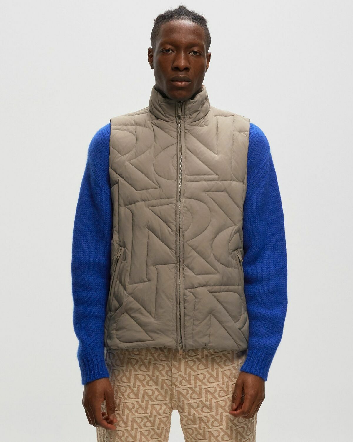 Represent Initial Quilted Gilet Brown Vests Represent