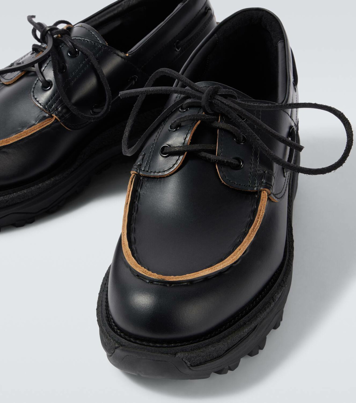 Sacai Leather platform boat shoes Sacai