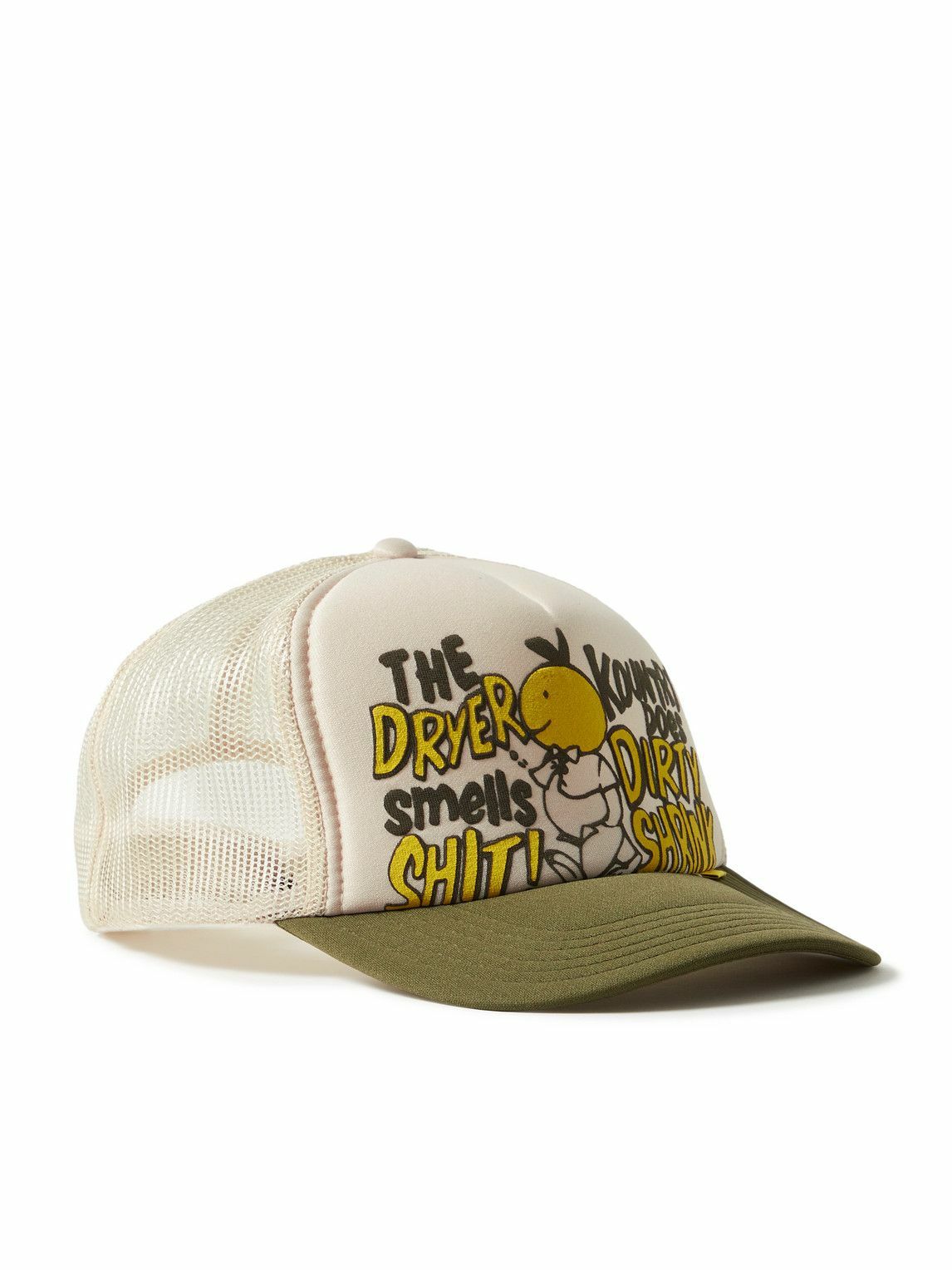 KAPITAL - Dirty Shrink Printed Colour-Block Scuba and Mesh Trucker