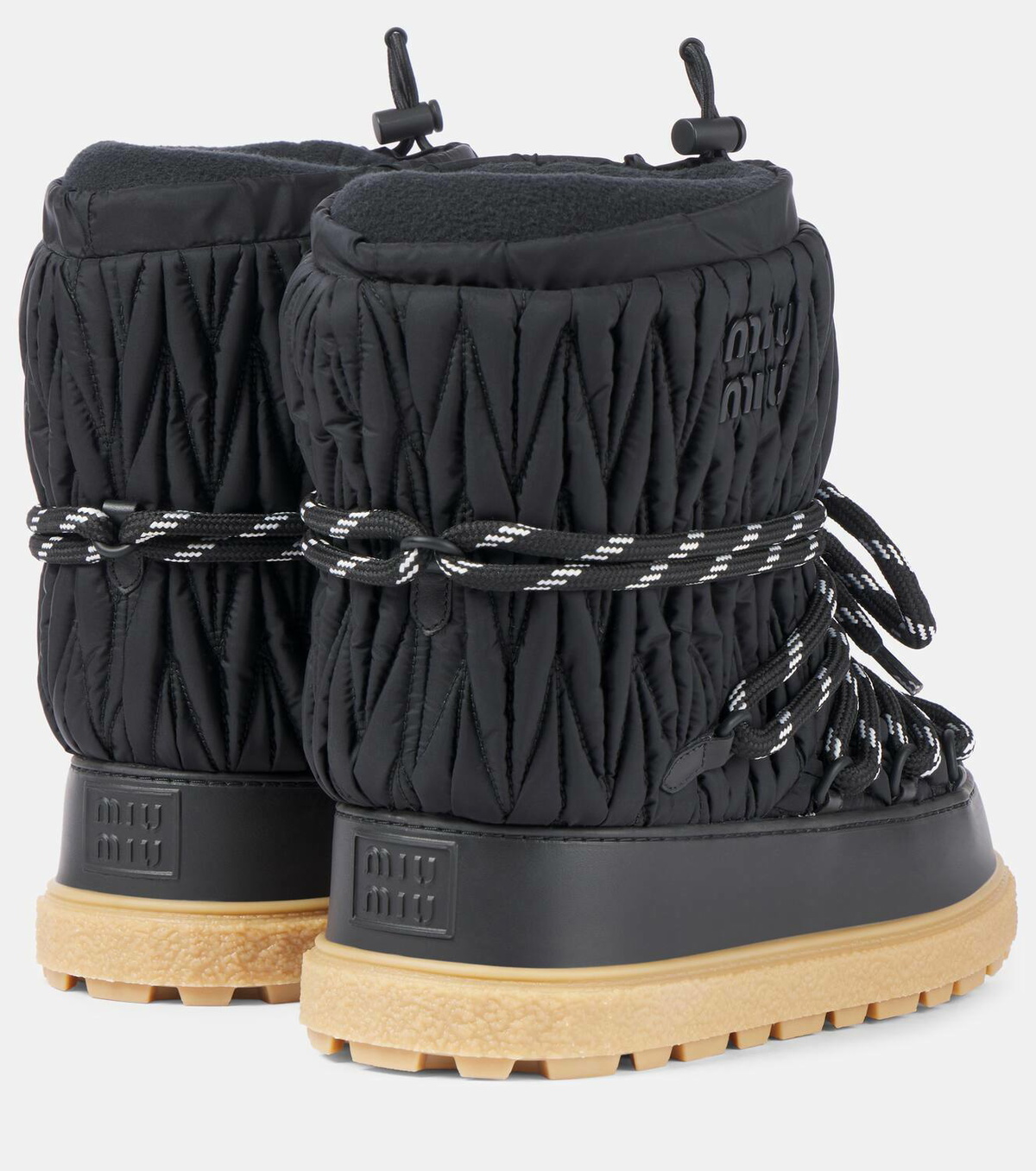 Miu Miu Logo matelassé snow boots Miu Miu