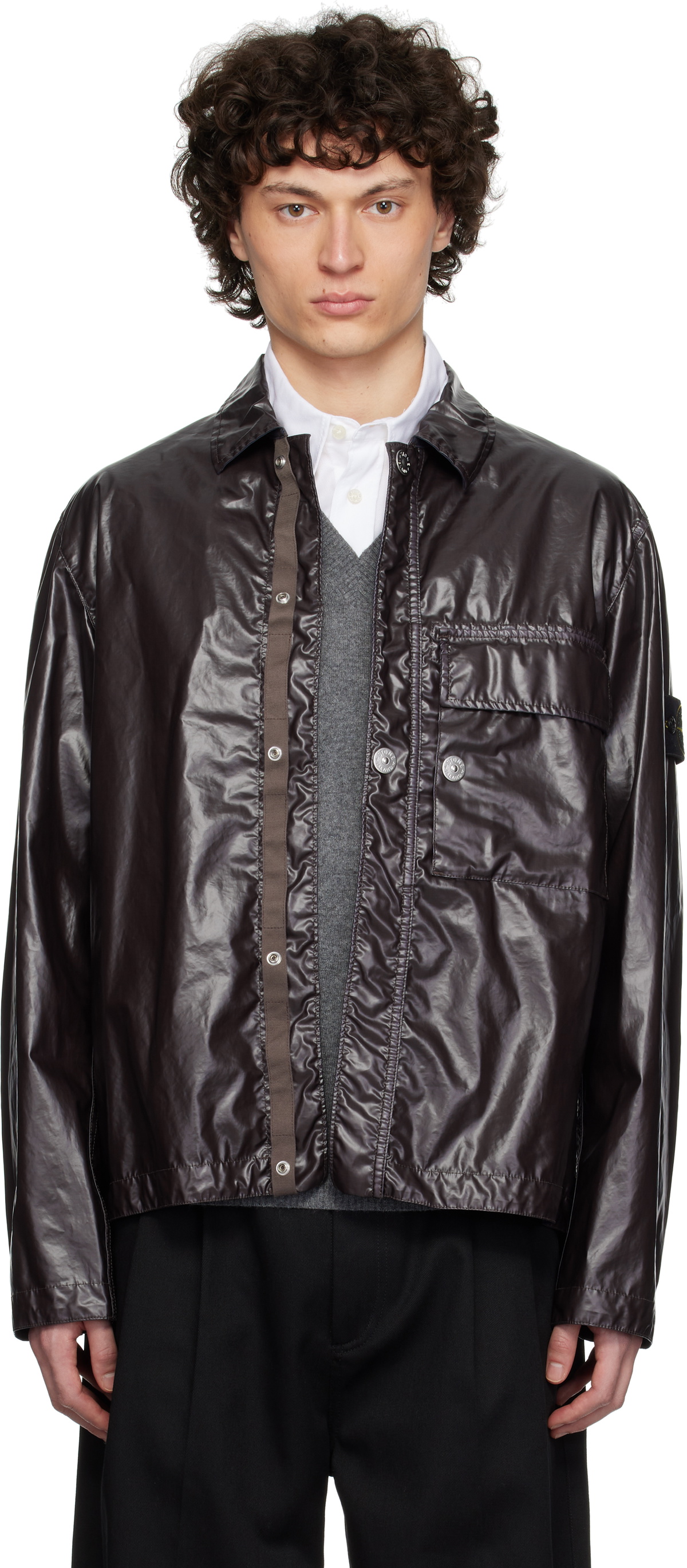 Stone Island Gray Mussola Gommata-TC Jacket Stone Island