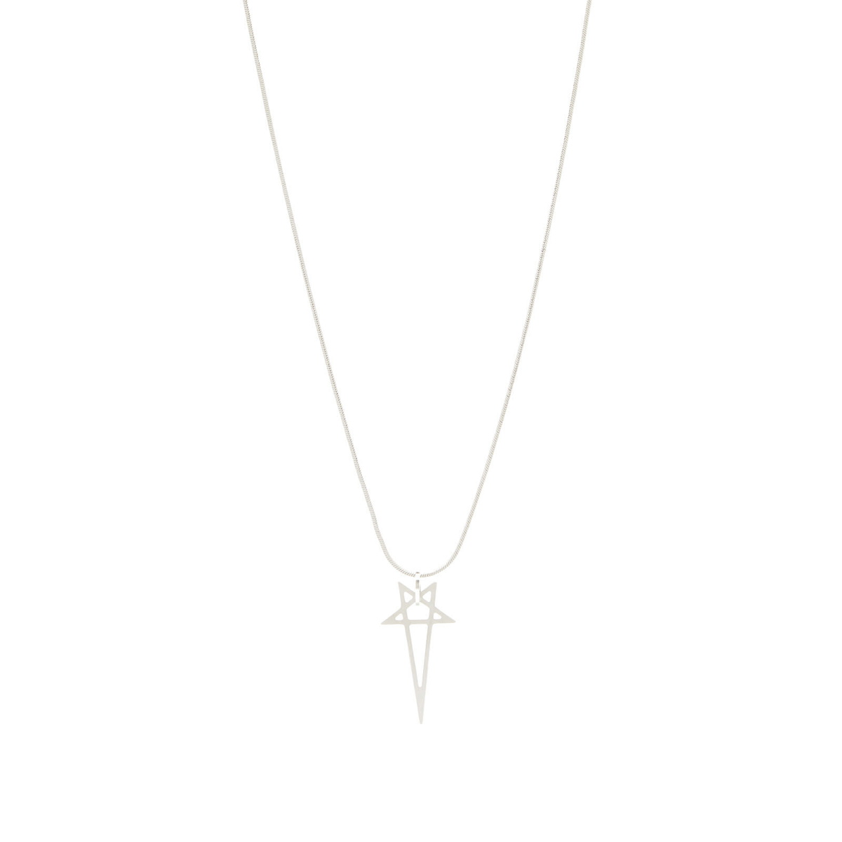 Rick Owens Women's Pentagram Charm Necklace in Palladio Rick Owens