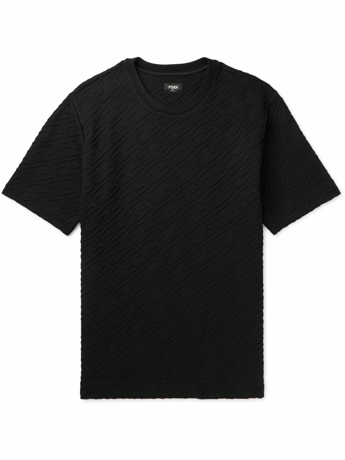 Fendi - Logo-Jacquard Jersey T-Shirt - Black Fendi