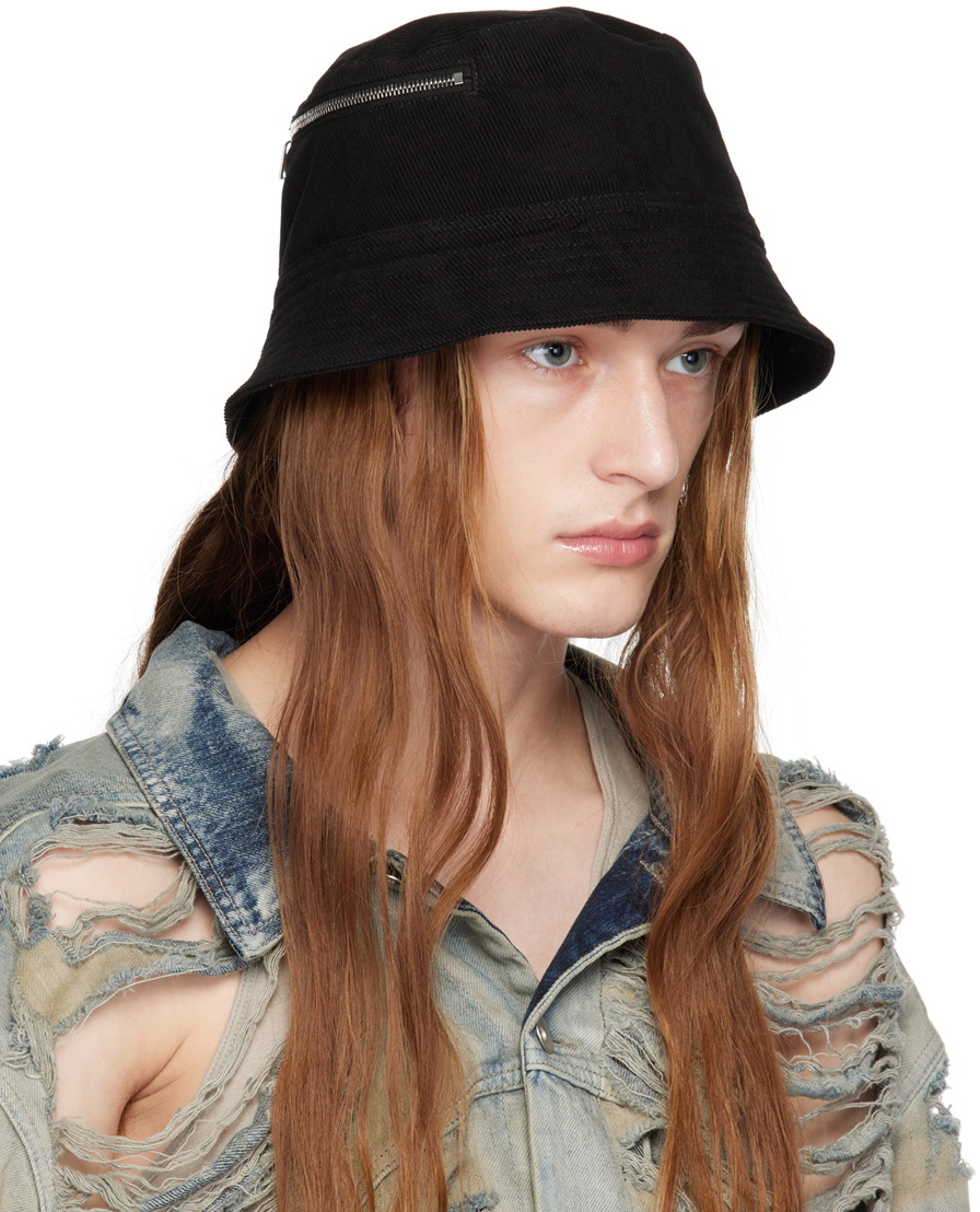 Rick Owens DRKSHDW Black Pocket Gilligan Hat Rick Owens Drkshdw
