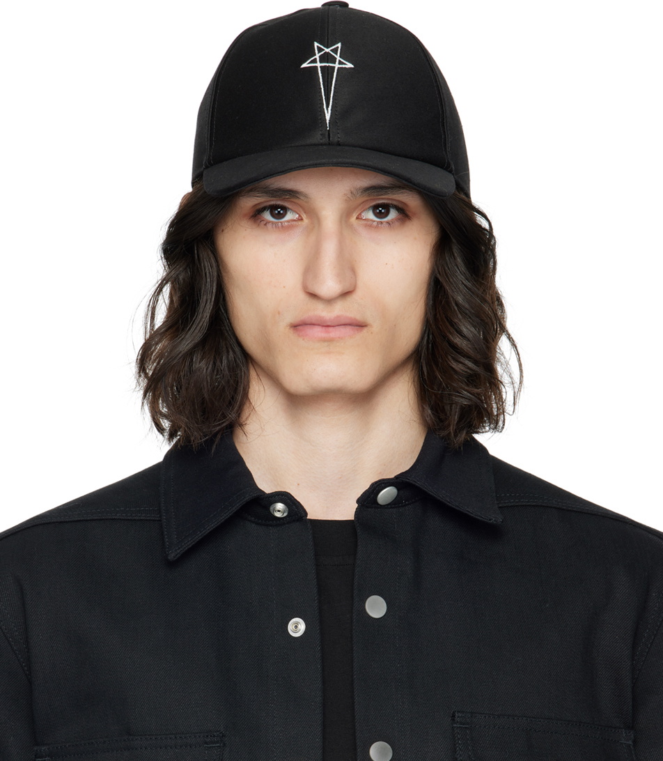 Rick Owens DRKSHDW Black Baseball Cap Rick Owens Drkshdw