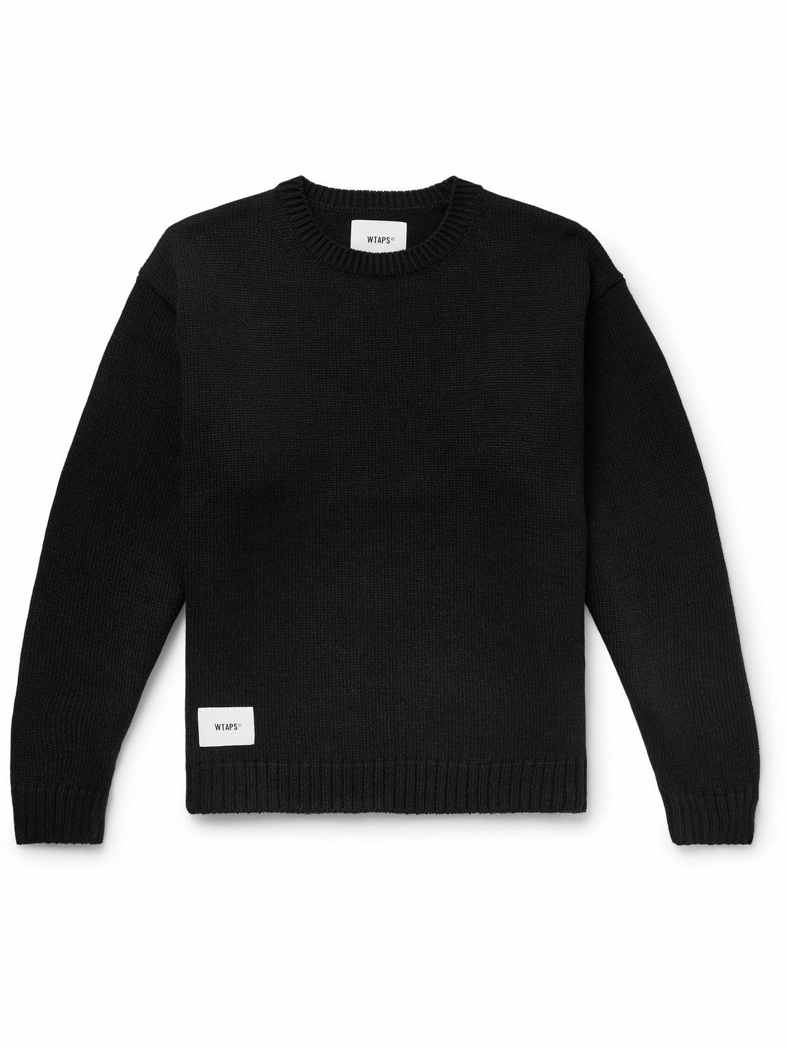 WTAPS - Logo-Appliquéd Knitted Sweater - Black WTAPS