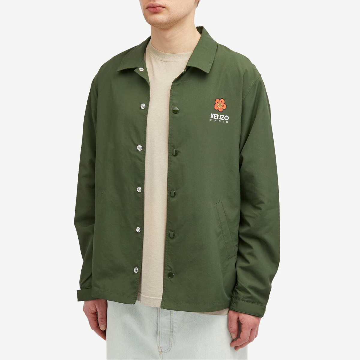 Kenzo Men's Boke Flower Coach Jacket in Olive Kenzo