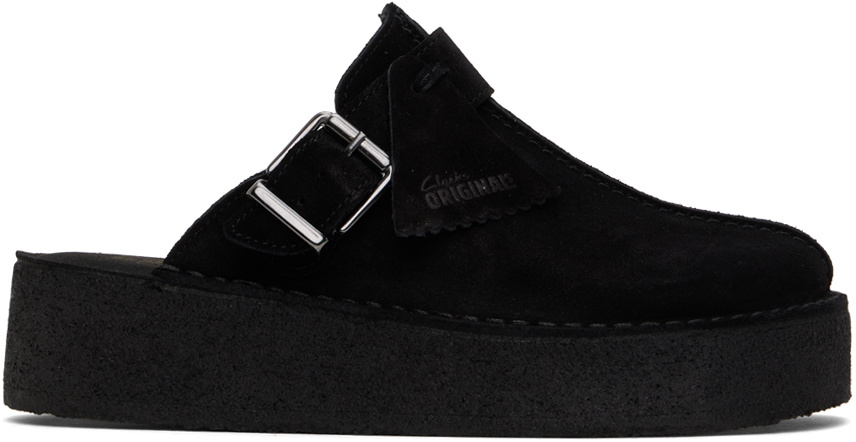 Clarks Originals Black Trek Wedge Mules Clarks Originals