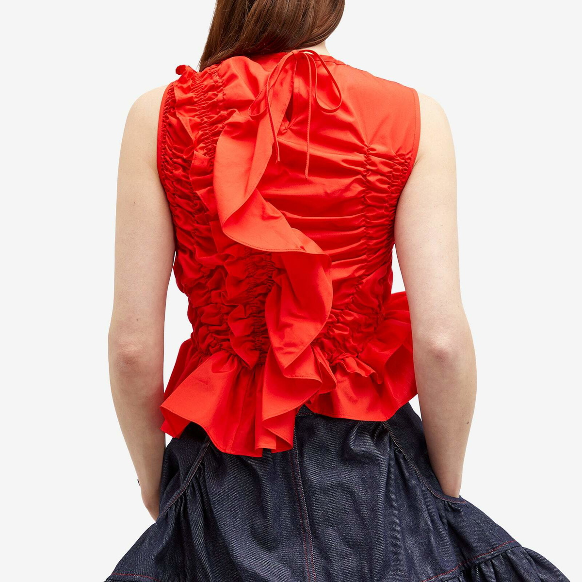 Cecilie Bahnsen Women's Geo Top in Poppy Red Cecilie Bahnsen