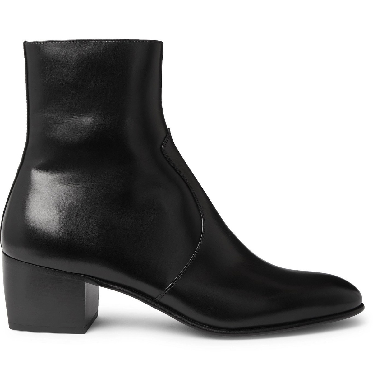 SAINT LAURENT - Wyatt 60 Leather Chelsea Boots - Black Saint Laurent