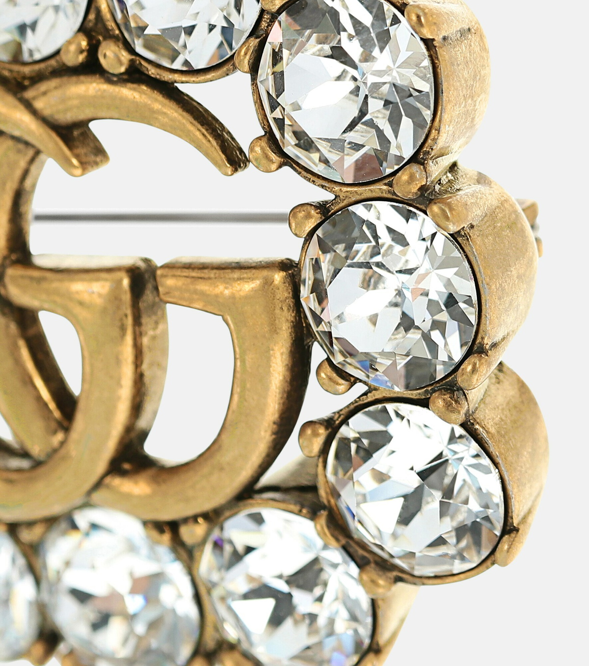 Gucci - Double G crystal-embellished brooch Gucci