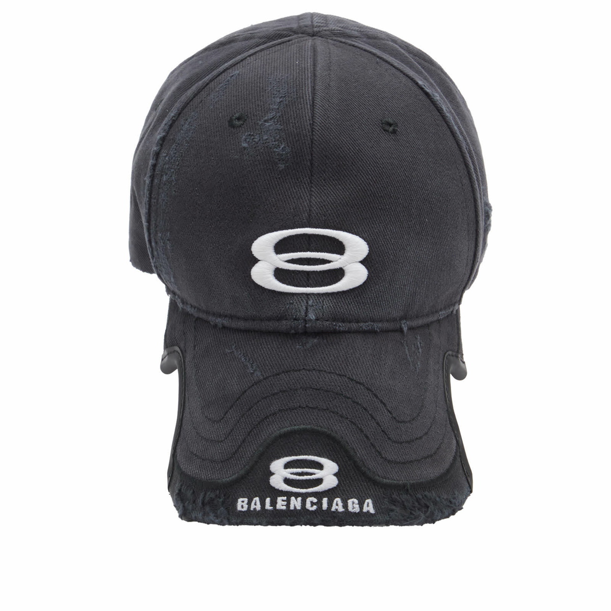Balenciaga Men's Double Unity Cap in Black/White Balenciaga