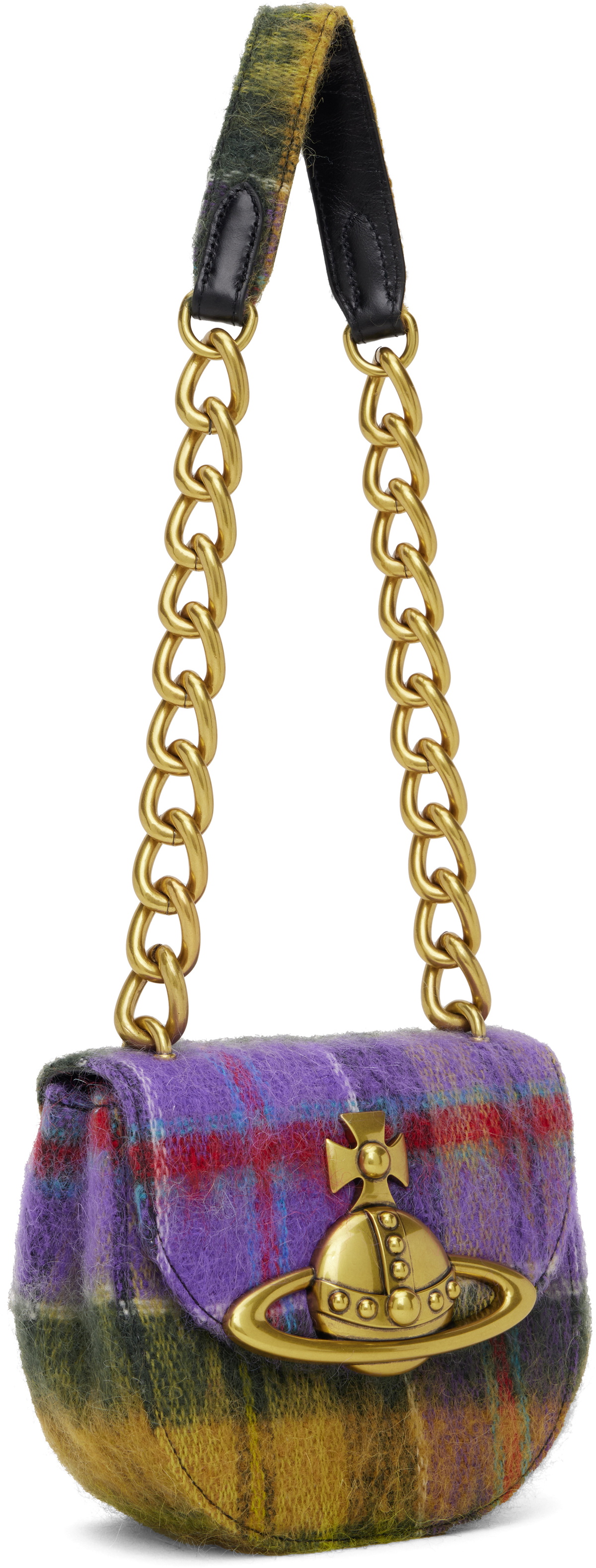 Vivienne Westwood Khaki & Purple Jodie Saddle Bag Vivienne Westwood