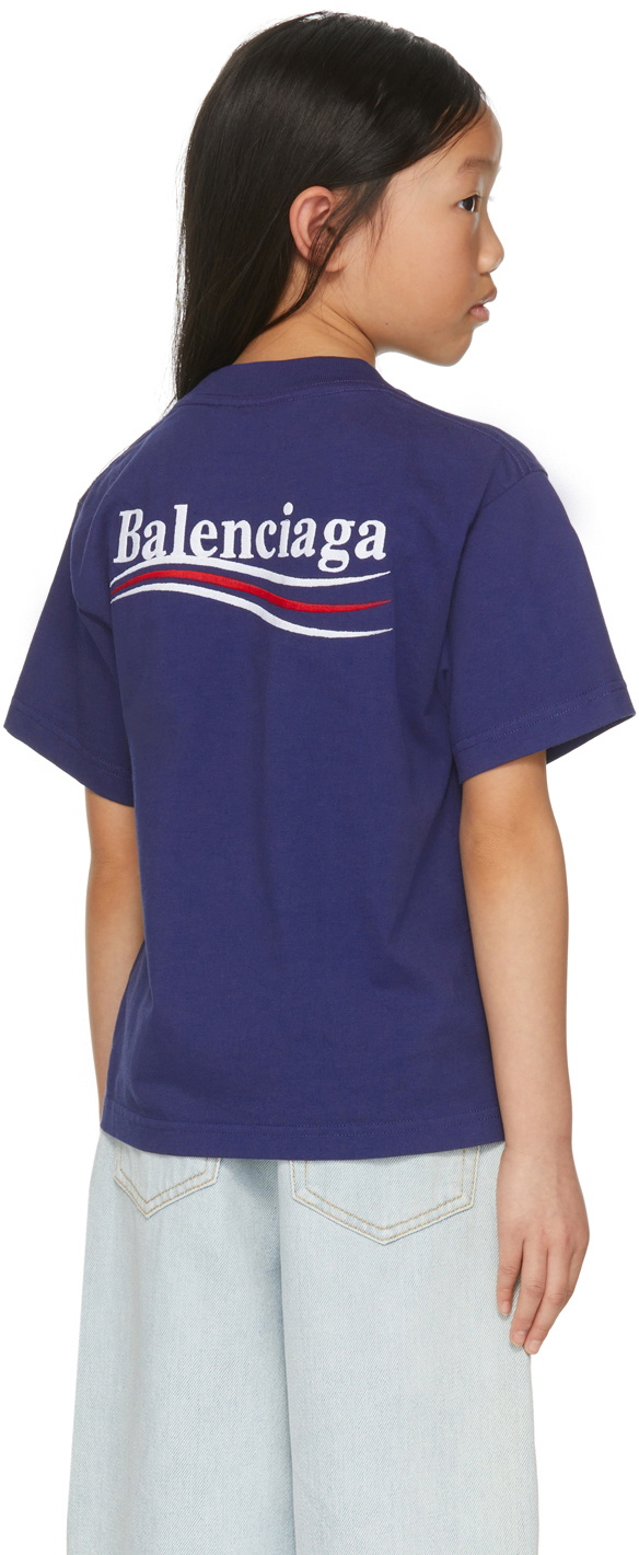 Balenciaga Kids Kids Blue Political Campaign T-Shirt Balenciaga Kids