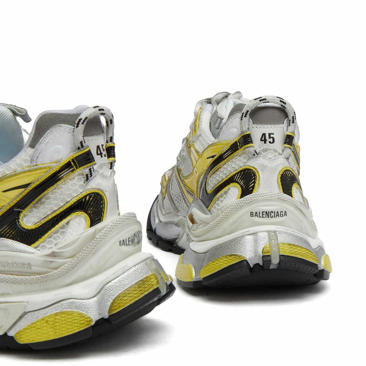 Balenciaga Men's Runner 2 in White/Yellow/Black Balenciaga