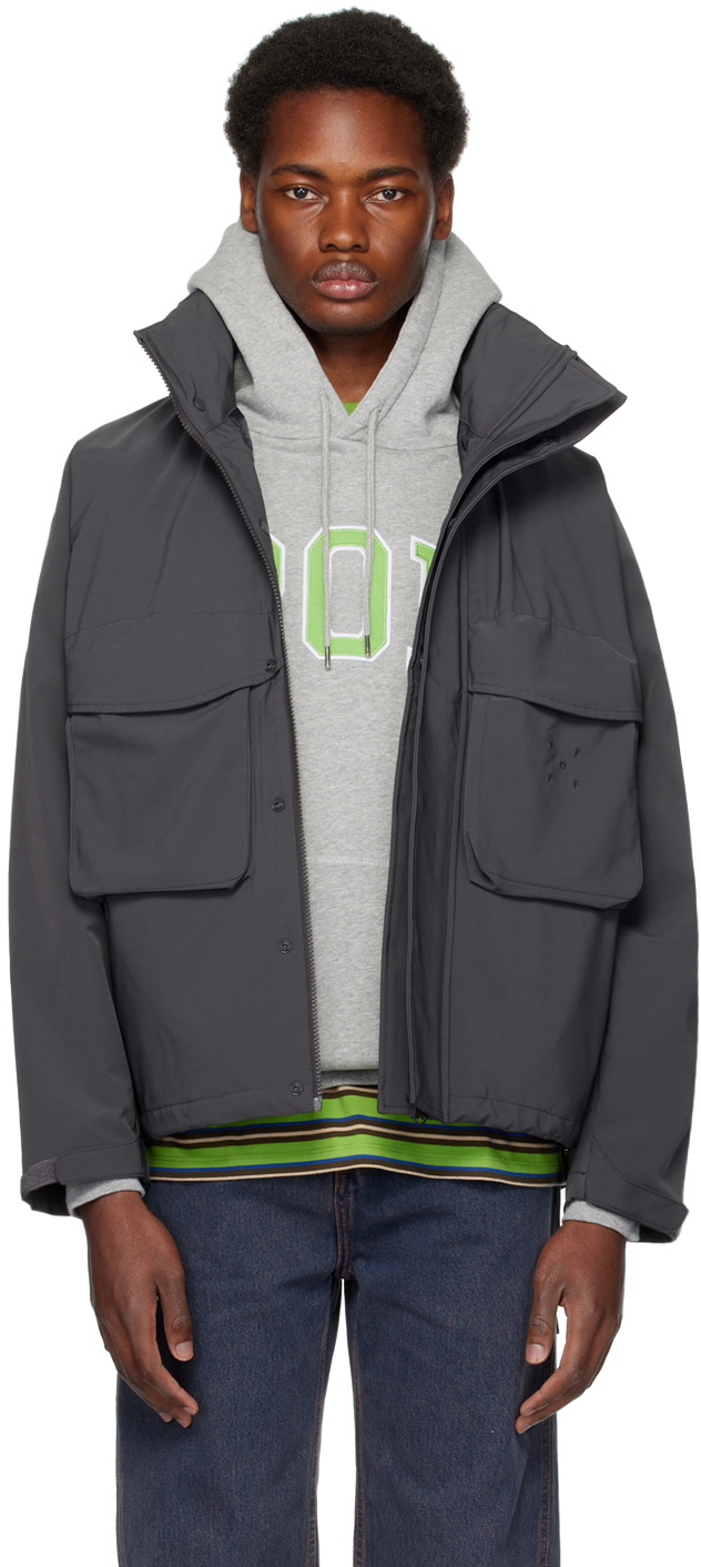 Pop Trading Company Gray Shell Jacket Pop Trading Company