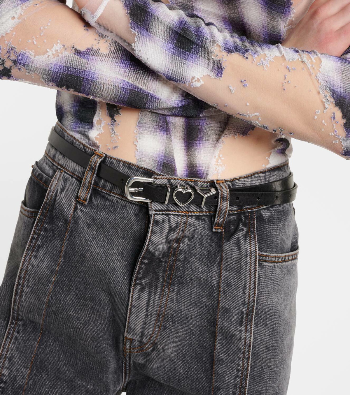 Y/Project Y Heart 15mm leather belt Y/Project