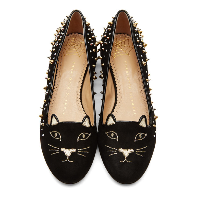 Charlotte Olympia Black Kitty Flats Charlotte Olympia