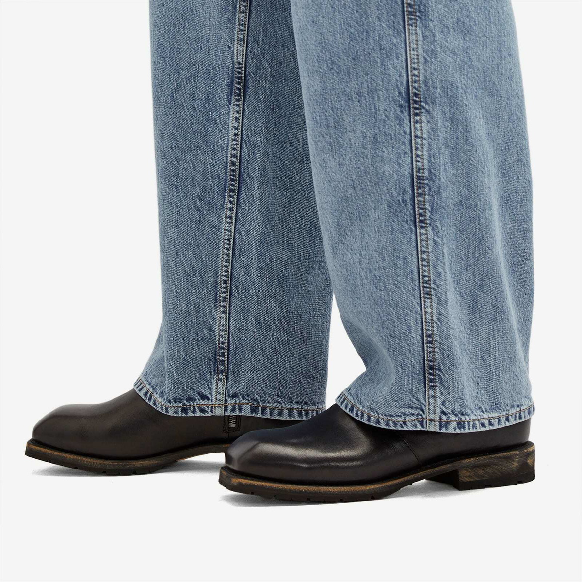 Our Legacy Men's Engine Boot in Deep Black Leather Our Legacy