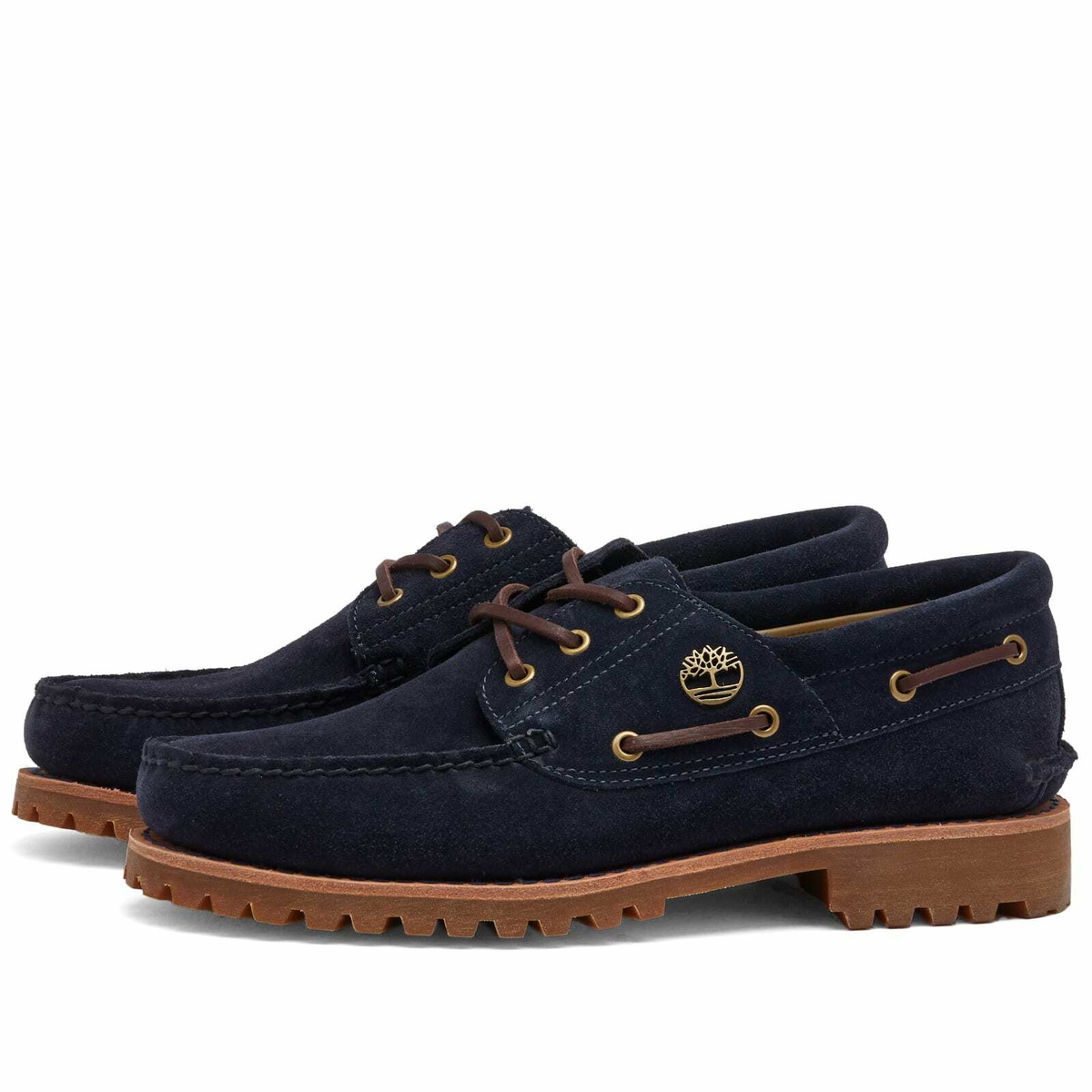 Timberland Men's Authentic 3 Eye Classic Lug Shoe in Dark Blue