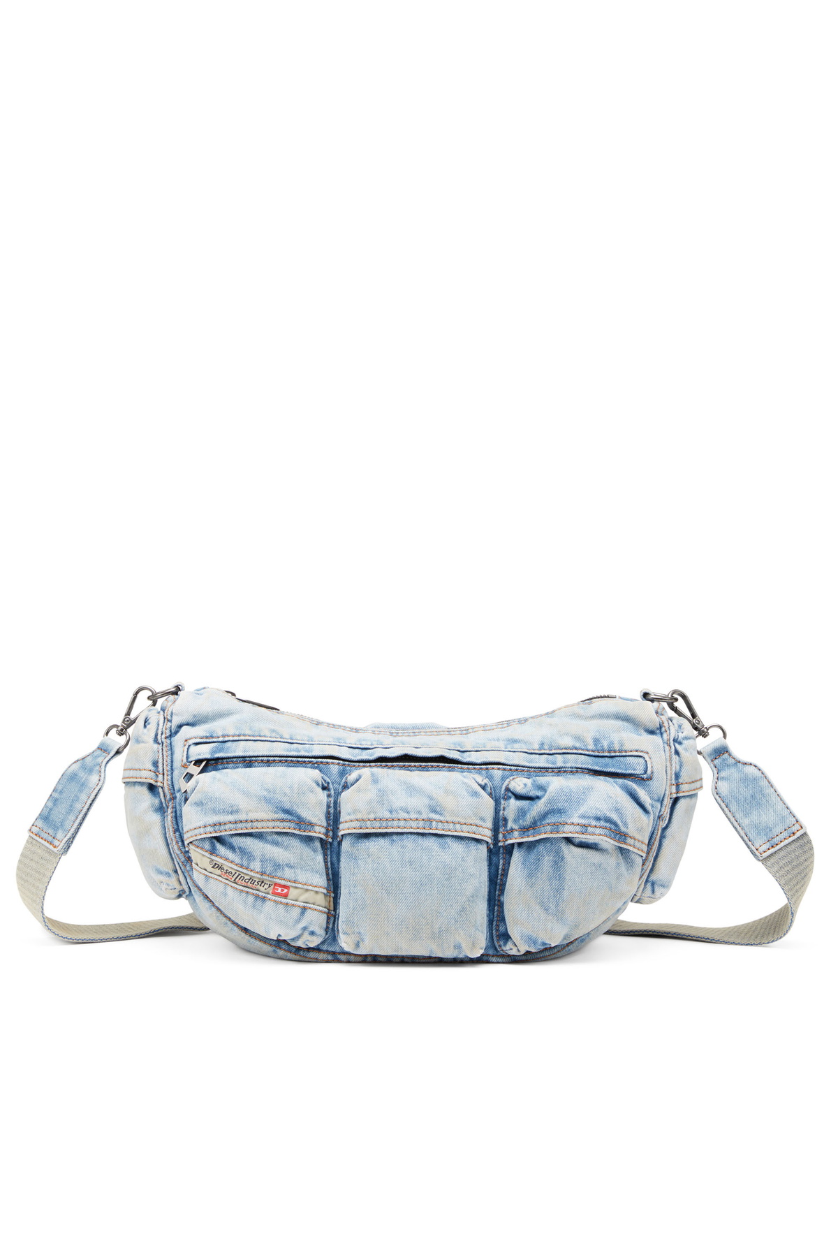 Diesel Travel 3000-Multipocket bag in treated denim - Crossbody