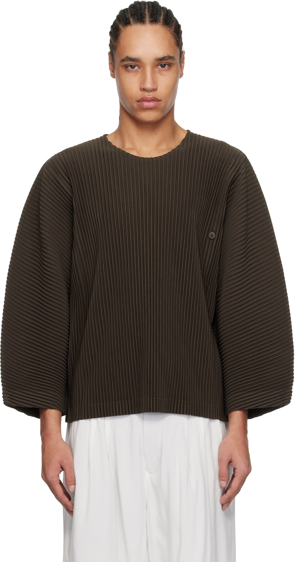 HOMME PLISSÉ ISSEY MIYAKE Brown Turbine T-shirt Homme Plisse Issey