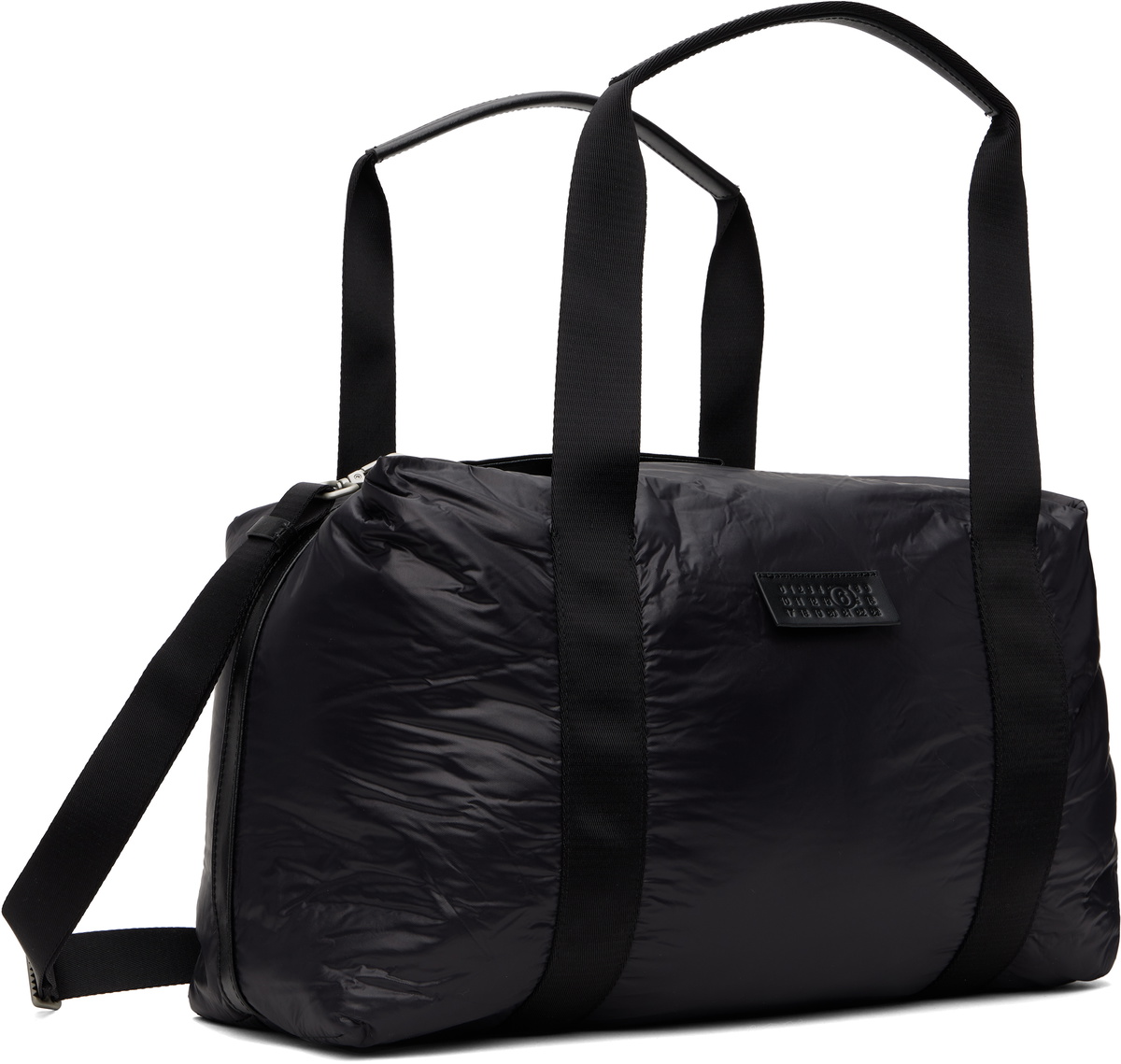 MM6 Maison Margiela Black Crunched Weekend Duffle Bag MM6 Maison
