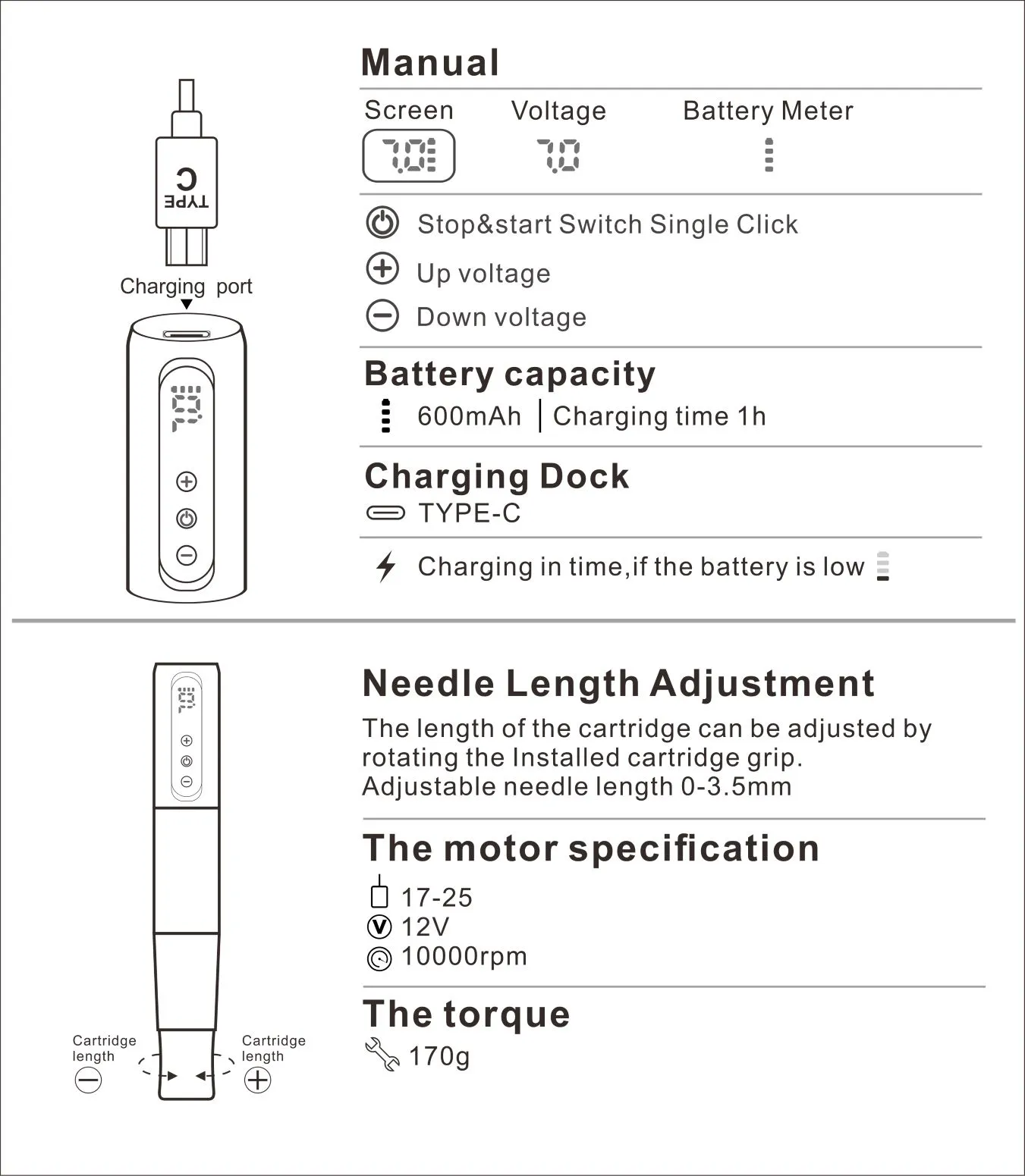 Inkclaw Wireless Tiny Tattoo Pen Machine | SMP & PMU Wireless Pen