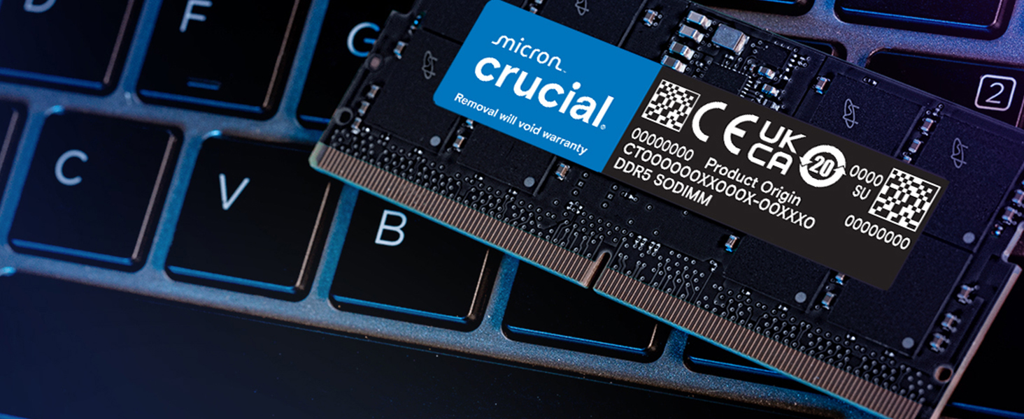 Crucial 32GB (2 x 16GB) DDR5-5600 PC5-44800 CL46 Dual Channel
