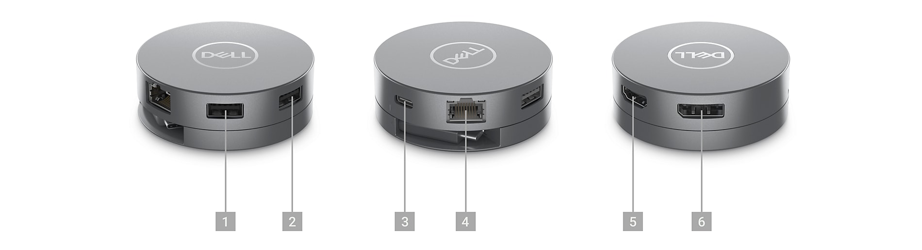 Dell 6-in-1 USB-C Multiport Adapter - DA305 - for Monitor/Notebook