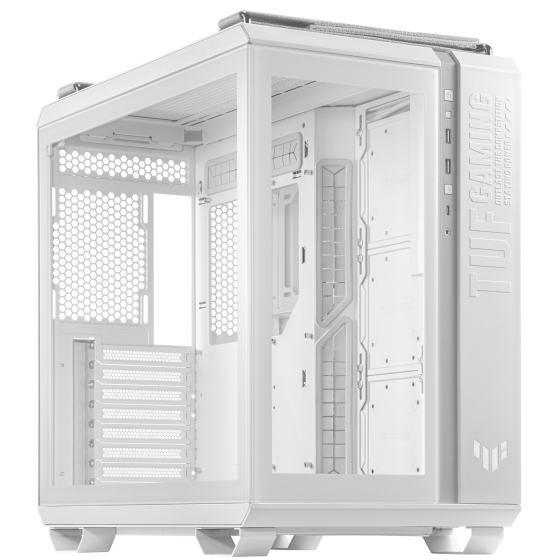 ASUS TUF Gaming GT502 White ATX Mid-Tower Computer Case with Front