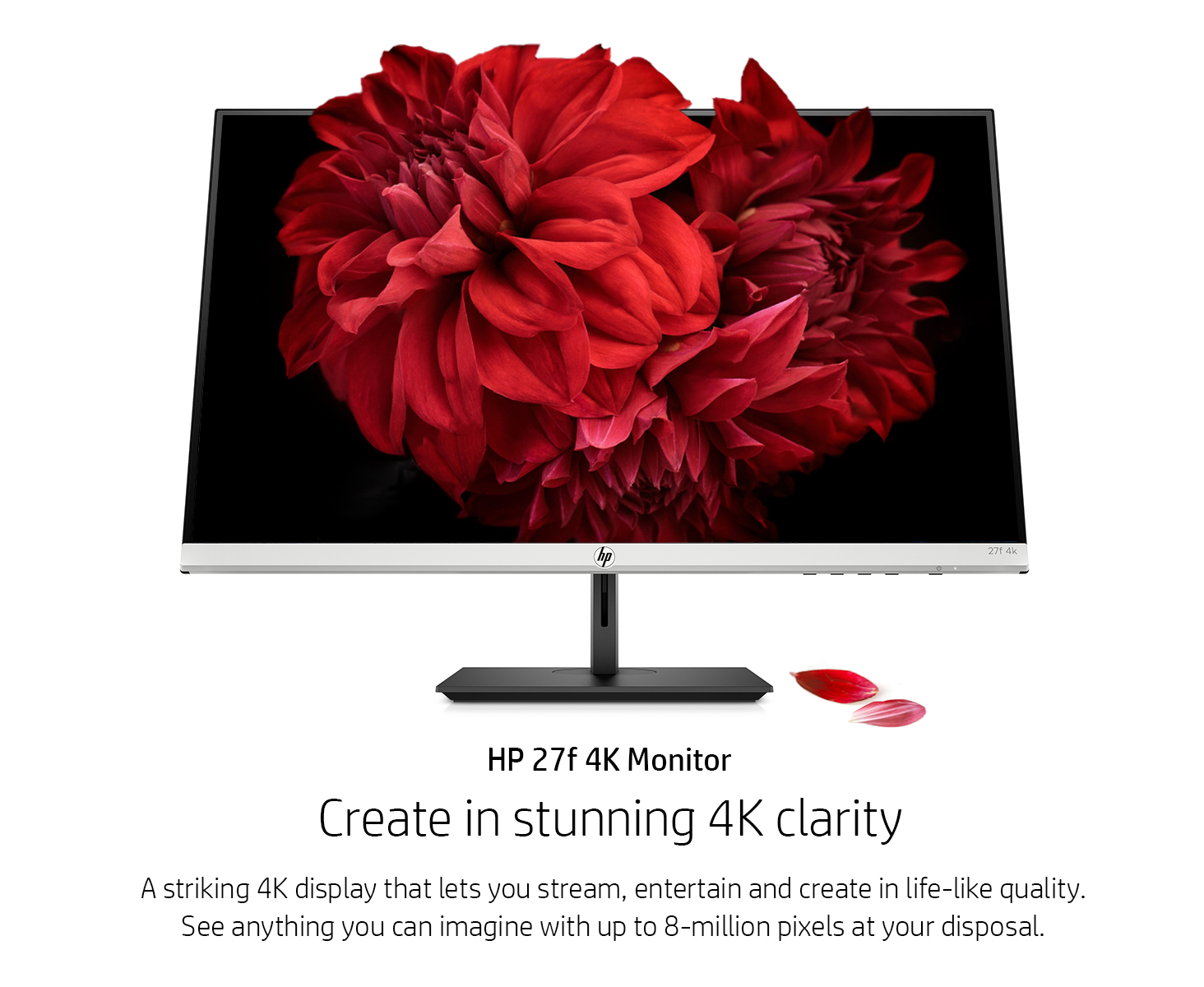 HP 27f 27-inch Monitor, 4K UHD (3840 x 2160), 40-60 Hz Screen