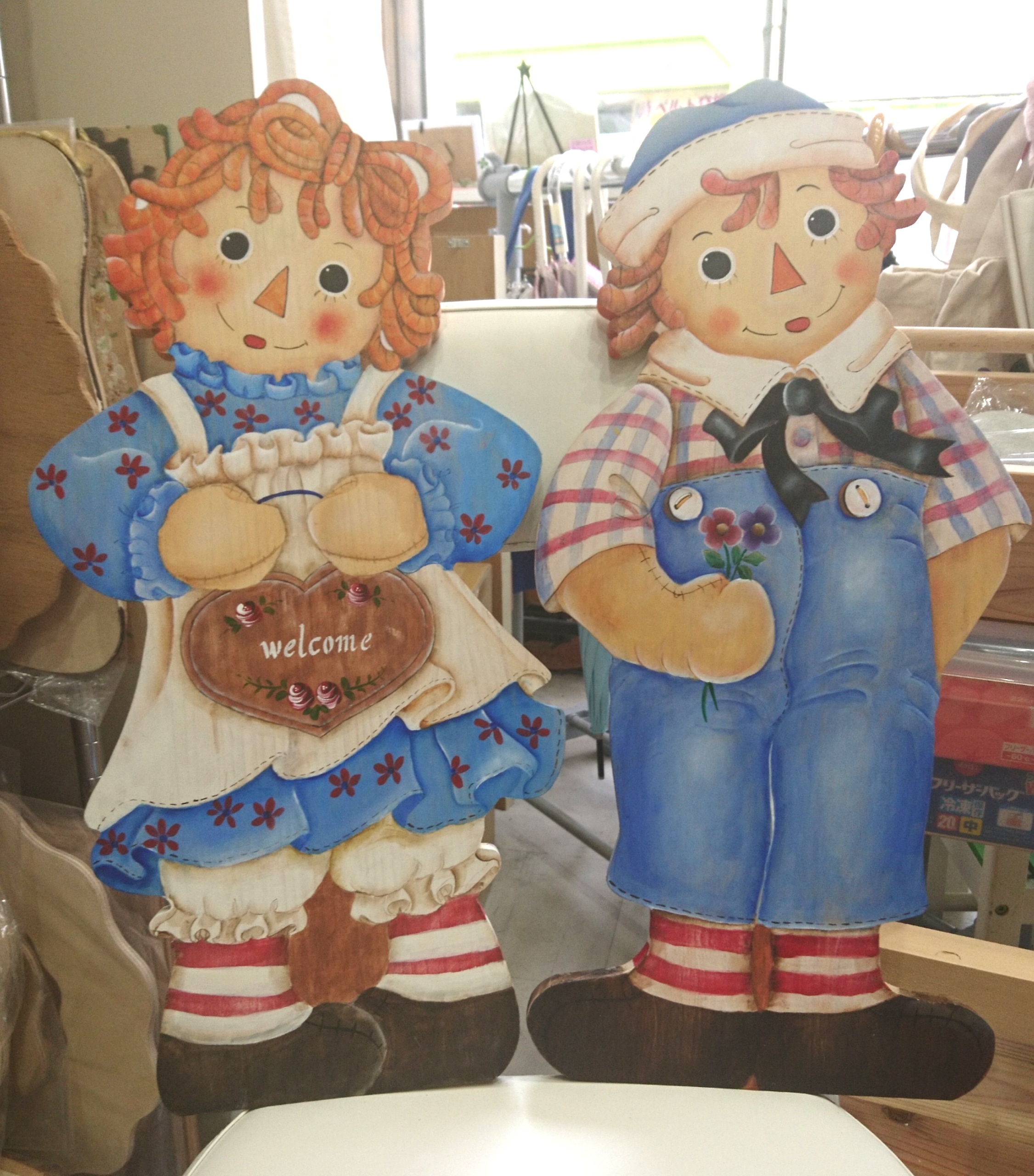 カントリー雑貨 ウエルカムボード 一点物 ラガディアン＆アンディ