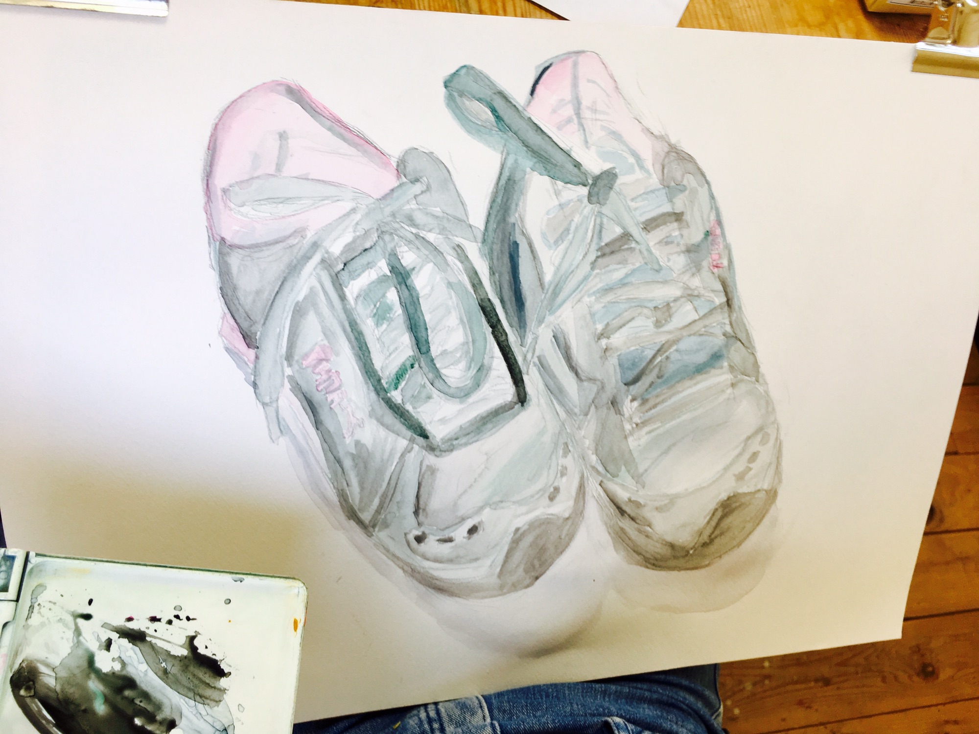 自分の靴の油絵デッサン 自分の靴の油絵デッサン 自分の靴の油絵