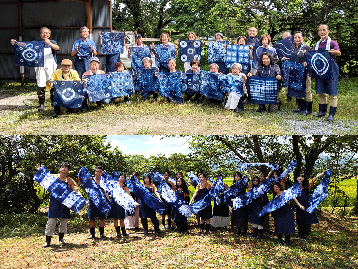 京都・亀岡】お好きな教材で本藍染め体験♪大判ハンカチ・手ぬぐい・T