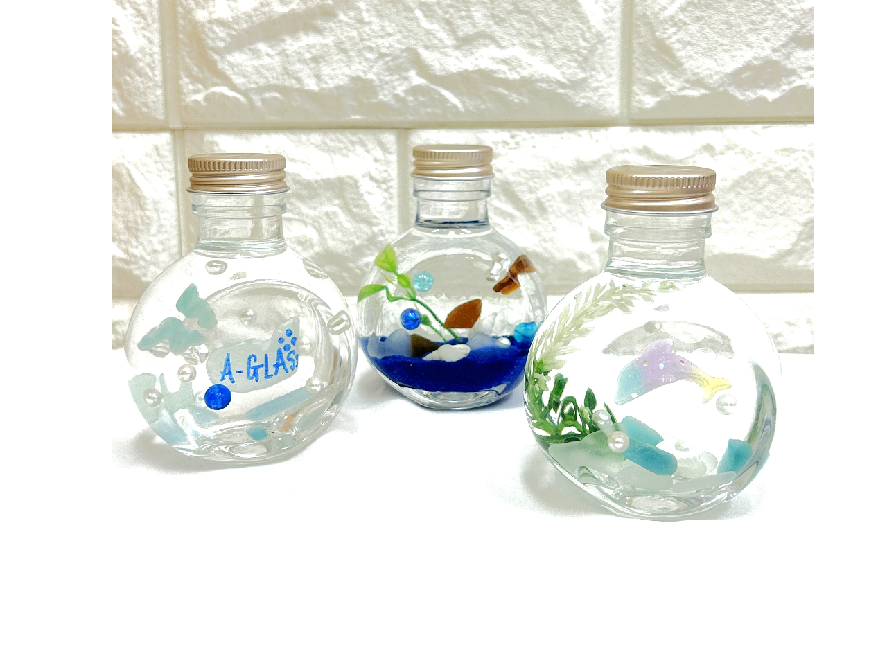 水中アート】天然シーグラスを使って水中アート作品をつくろう