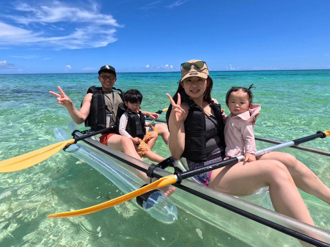 大人気！クリアカヤックツワー】ドローン撮影付き!（沖縄・今帰仁村