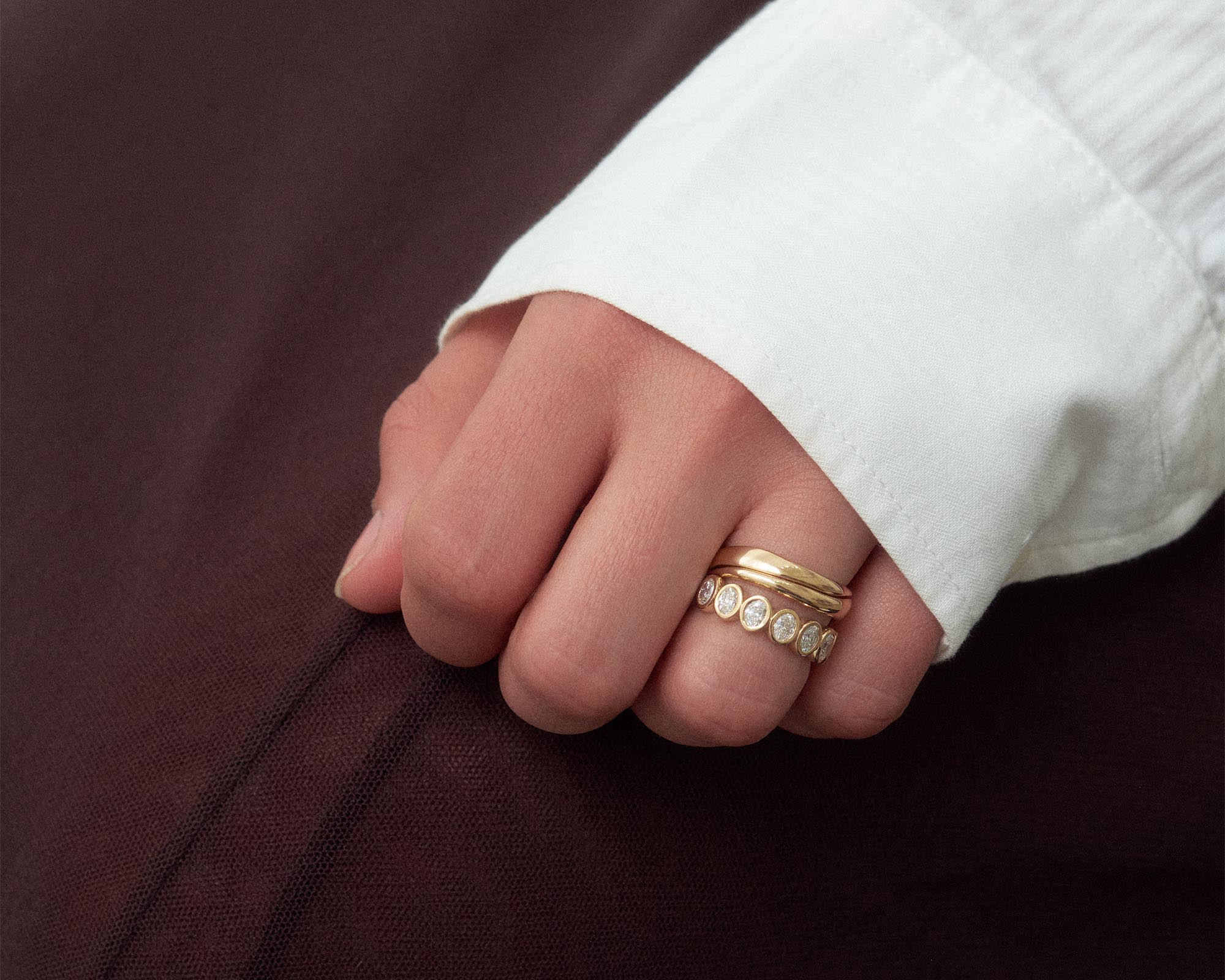 The Duo Melt | Two-Tone Stackable Wedding Ring Set | Holden