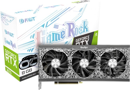 Palit RTX 3070 GameRock OC NE63070H19P2-1040G 256 Bit GDDR6 8 GB
