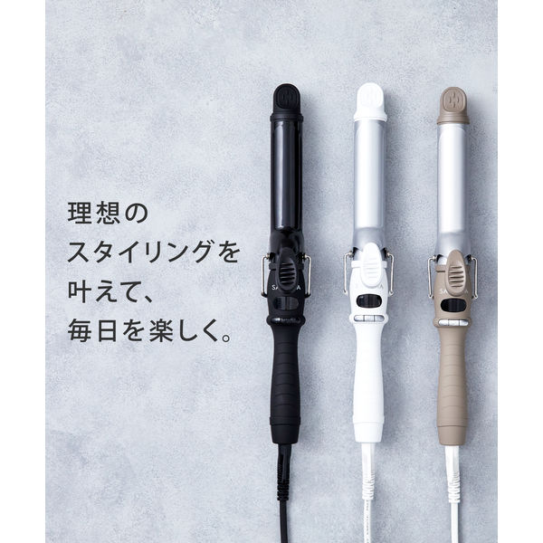 SALONIA（サロニア） セラミックカールヘアアイロン ホワイト 32mm SL