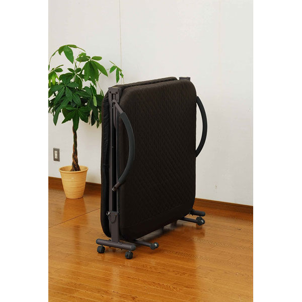 YAMAZEN 折りたたみベッド シングル ブラウン/ダークブラウン YMC-S